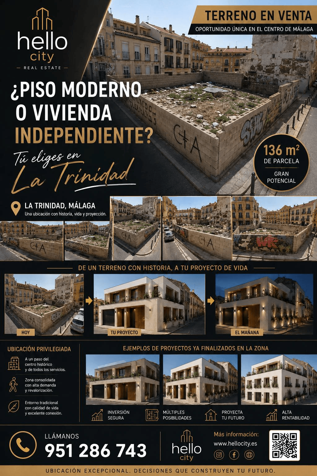 EXCLUSIVO SOLAR URBANO MALAGA CENTRO-LA TRINIDAD